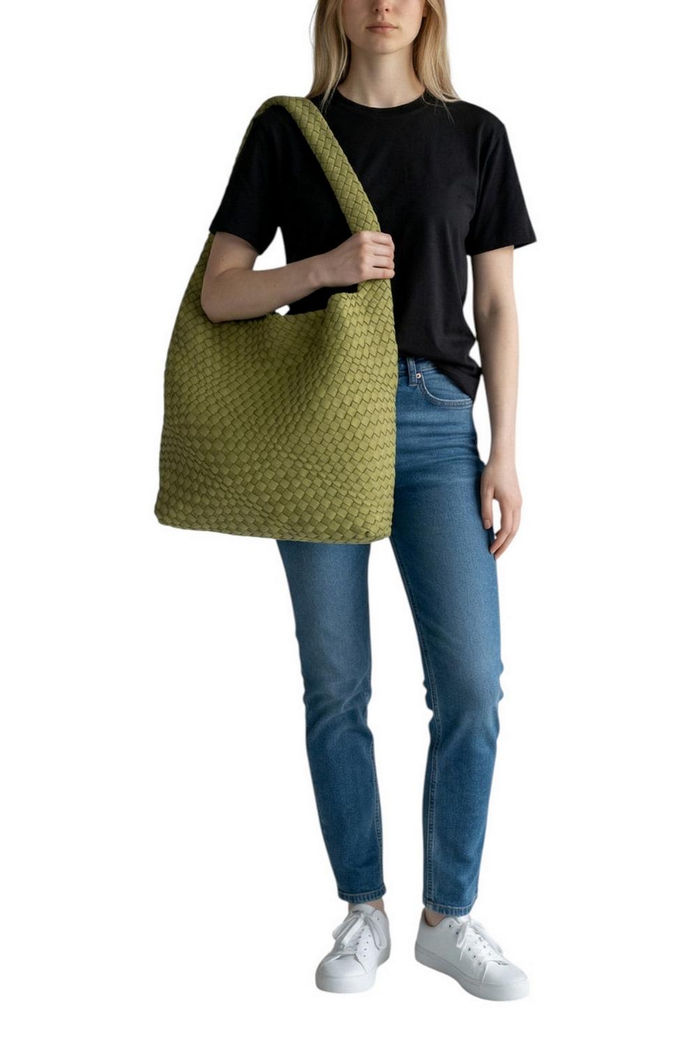 bisaccia donna intrecciata sabbia 