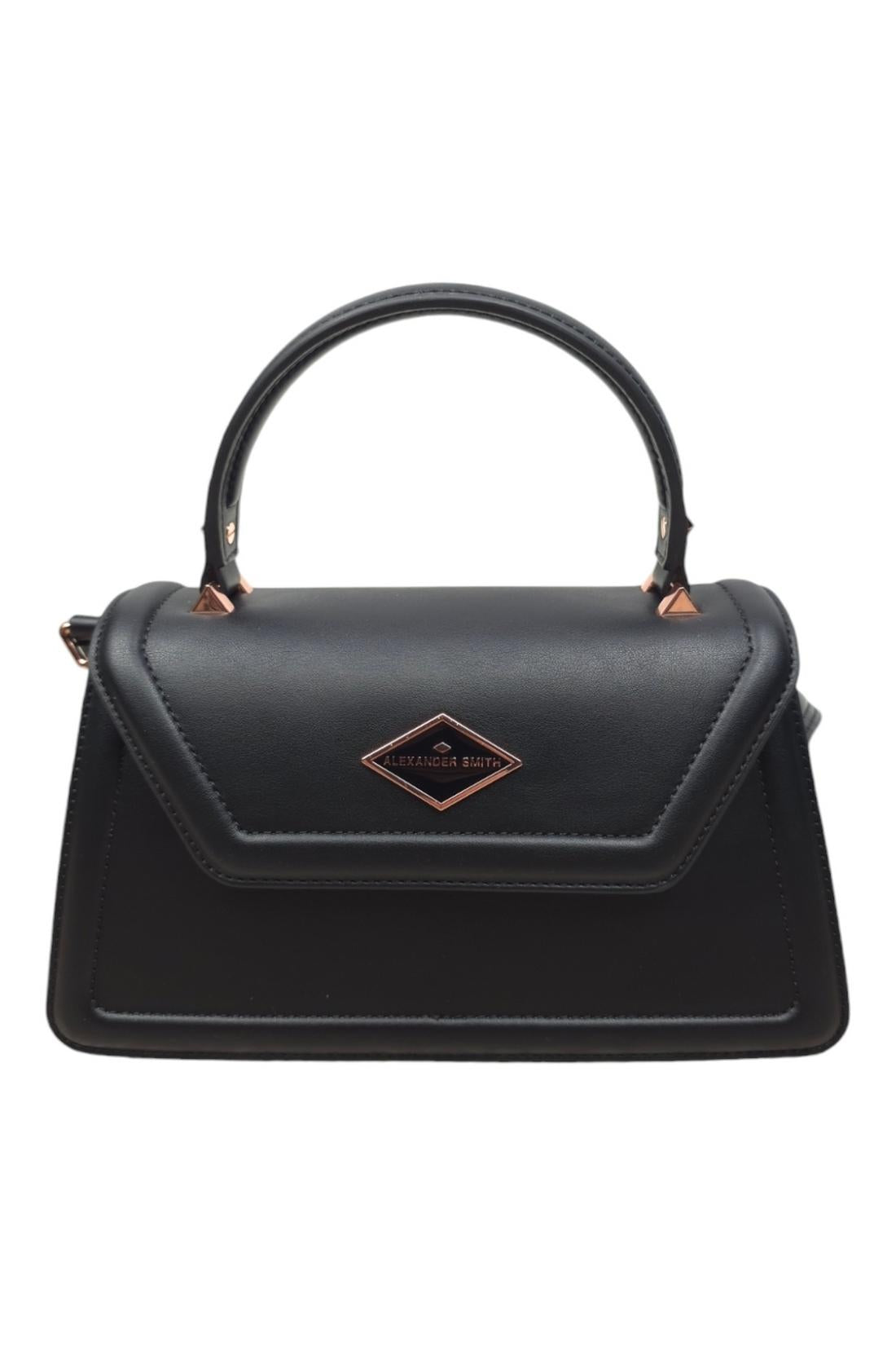 borsa donna elisabeth medium in ecopelle liscia nero 