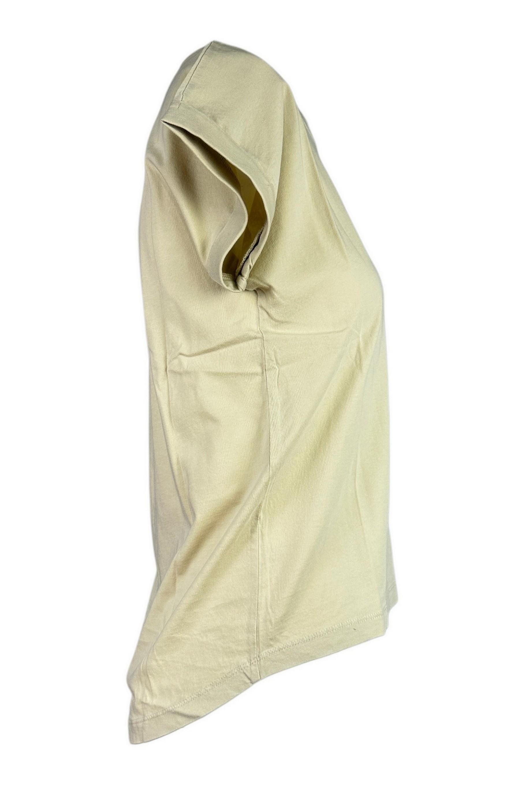 t-shirt donna girocollo beige 