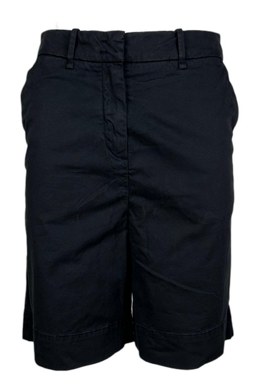 bermuda donna in gabardina di cotone nero 