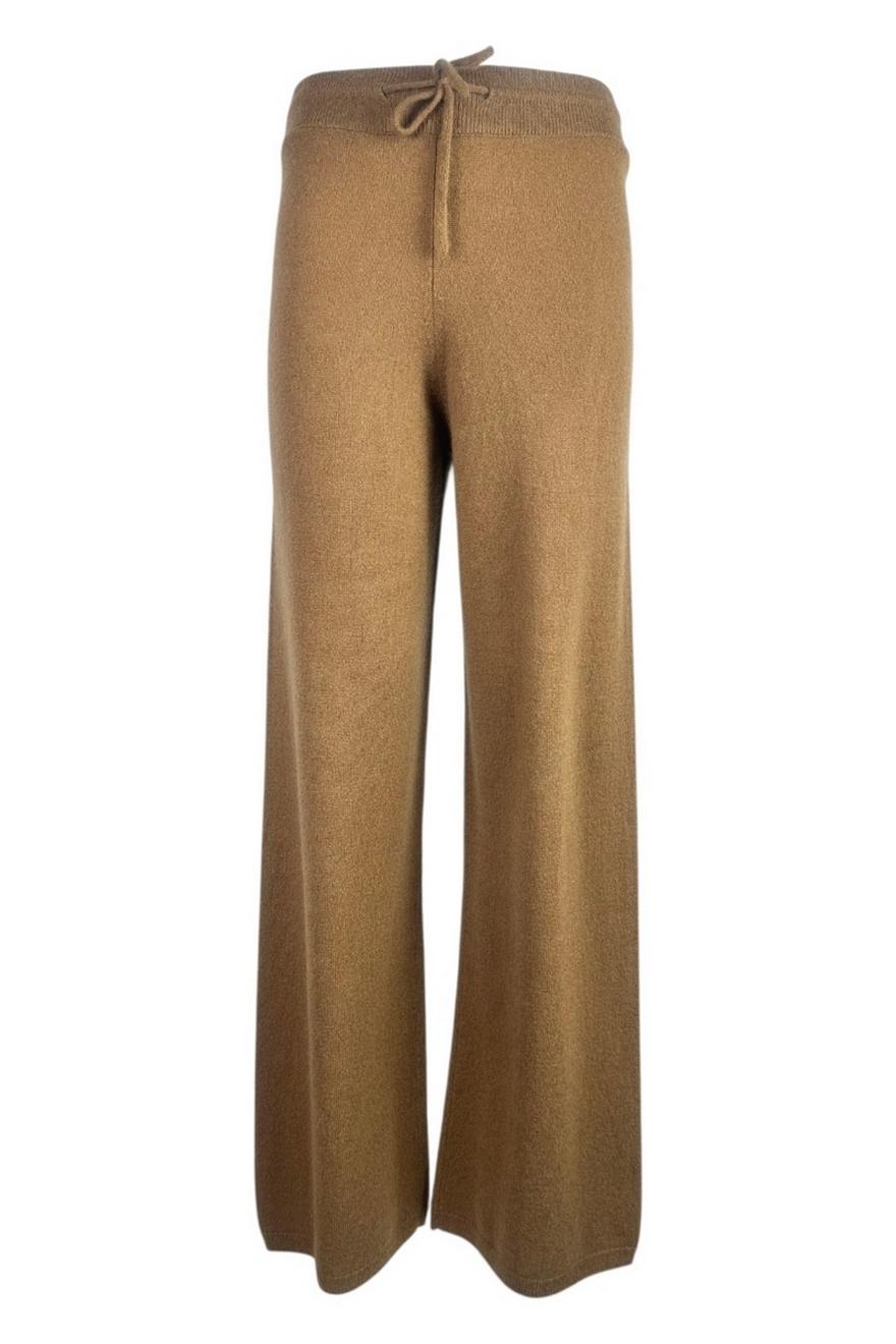 pantalone donna in cachemire caramello 