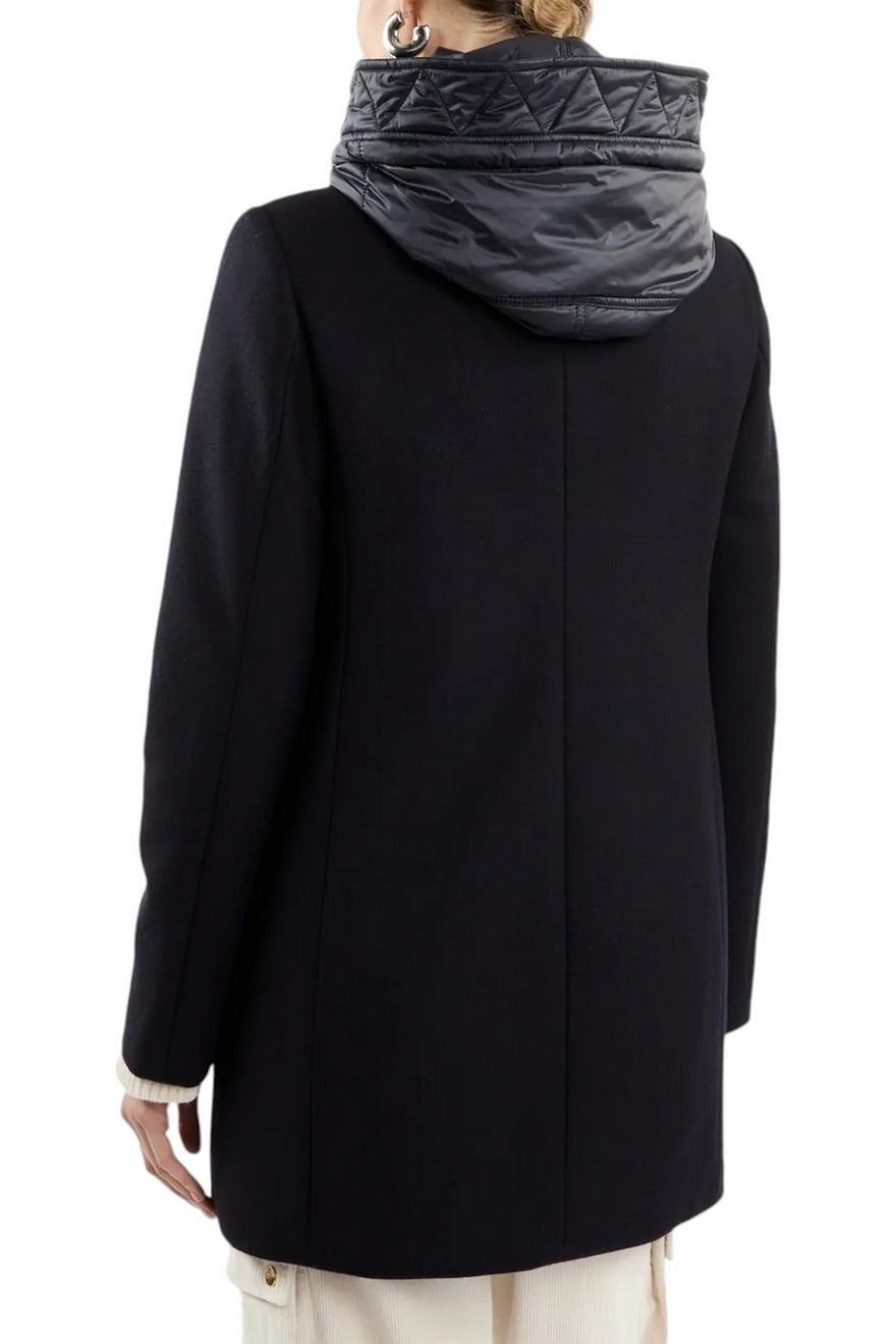 cappotto donna toggle coat blu in panno misto lana 