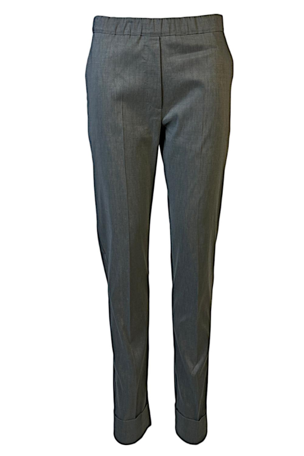 Pantalone grigio donna lino stretch 