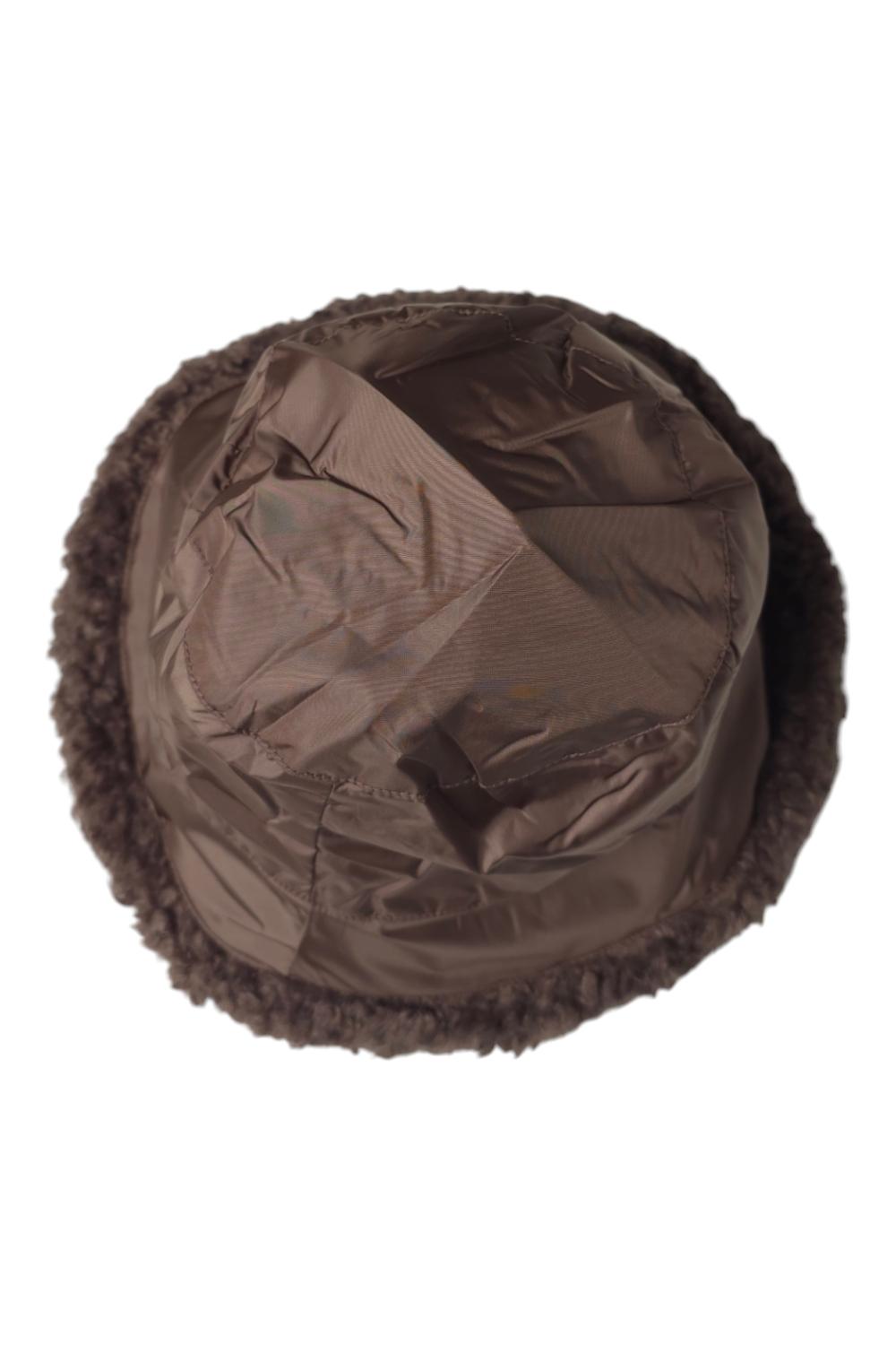 cloche donna marrone in ecopelliccia e nylon 