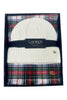 pack mujer gorro de punto blanco y bufanda escocesa Ralph Lauren