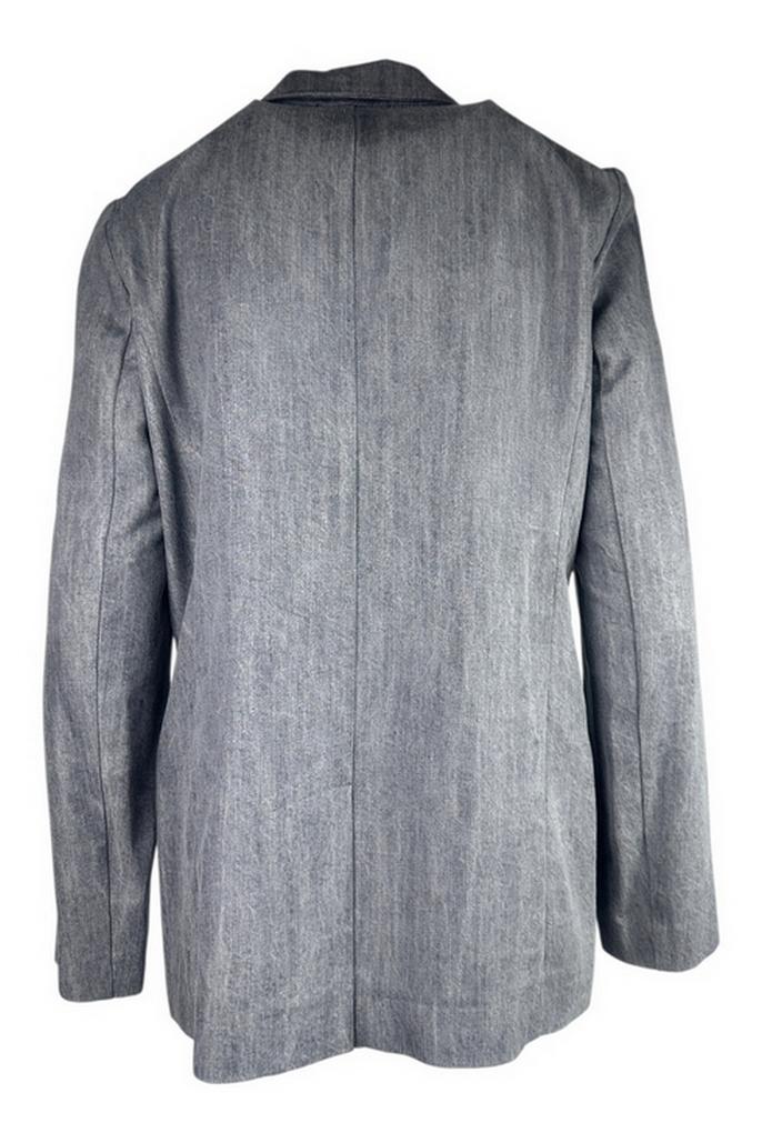 giacca donna over in denim grigio 