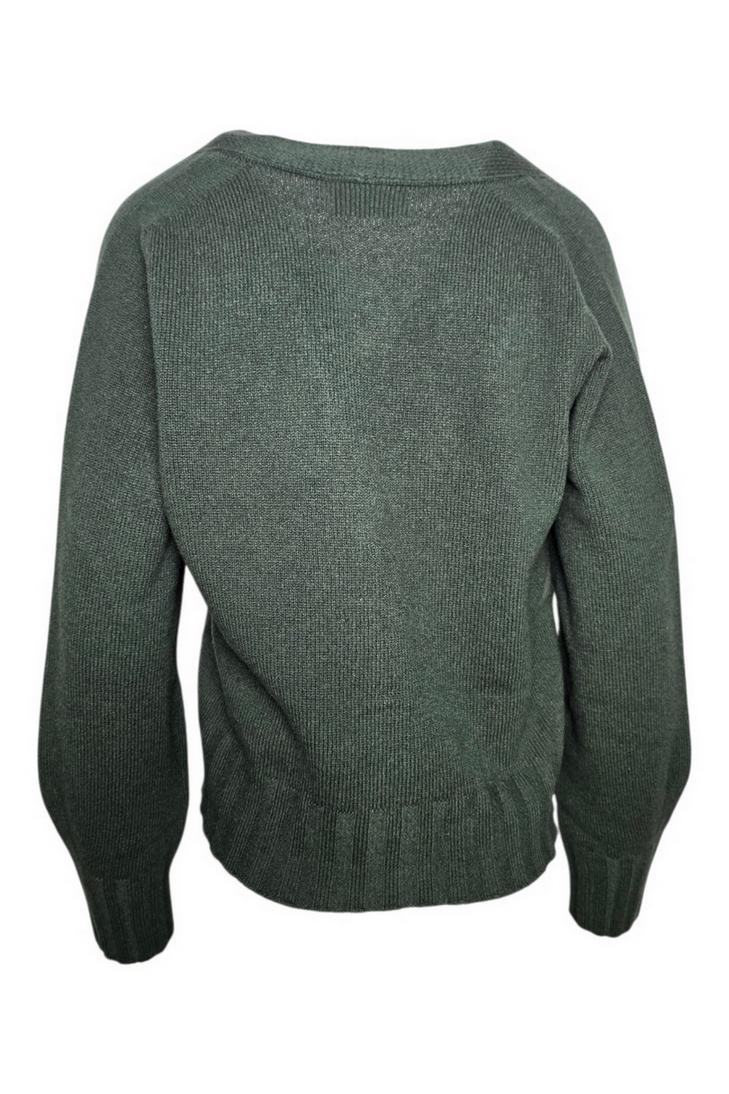 cardigan donna a scatola verde 