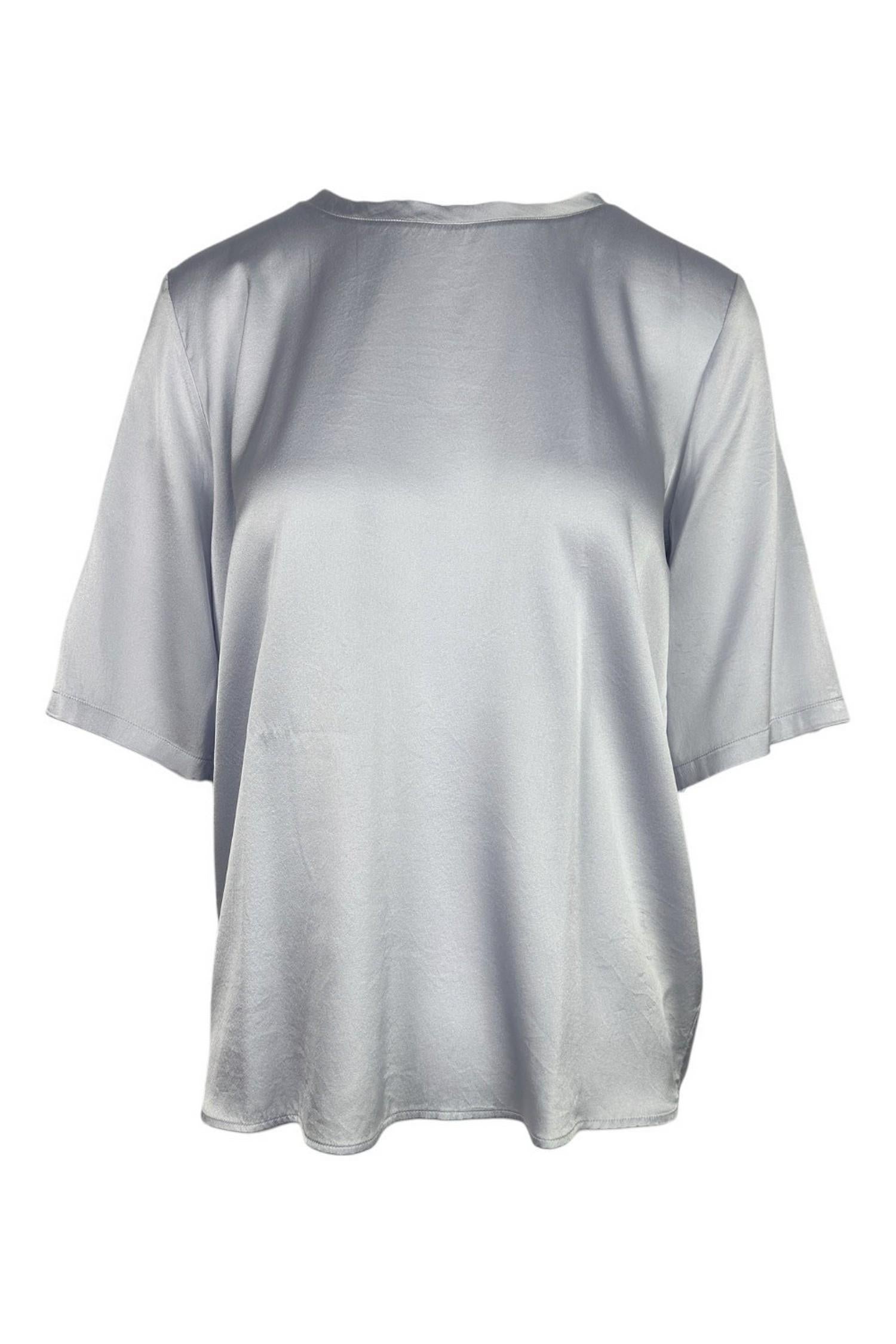 t-shirt donna in raso azzurra 