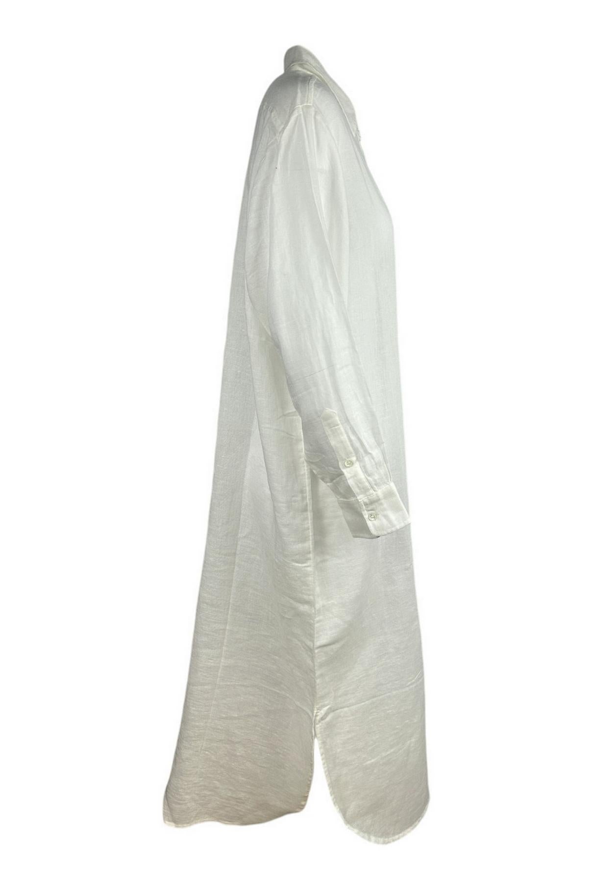 chemisier donna in lino bianco 