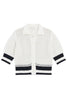 cardigan femme à polo blanc et bleu Anneclaire