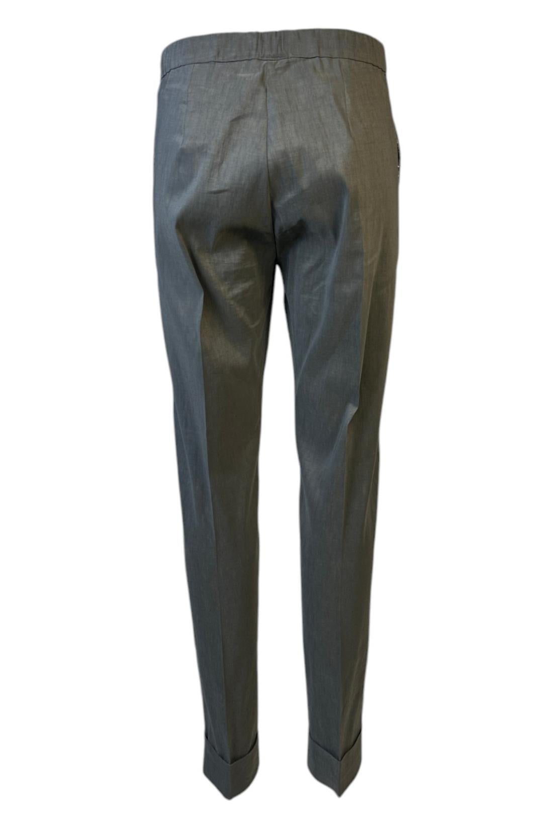 Pantalone grigio donna lino stretch 
