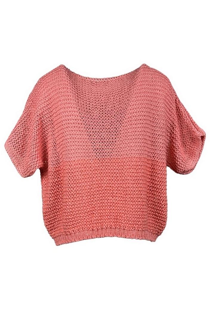 Maglia donna a rete corallo 