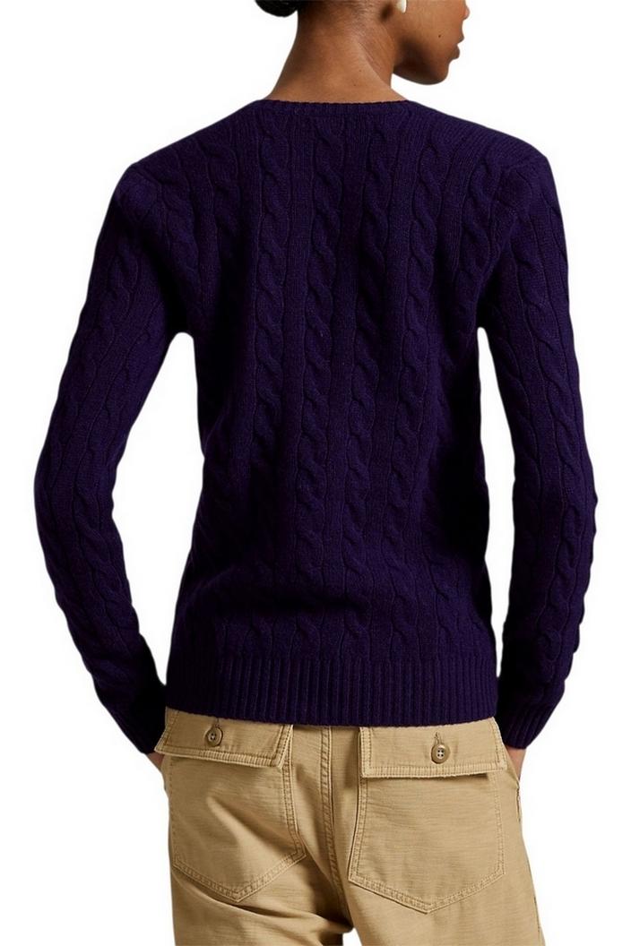 scollo a v donna a trecce viola 