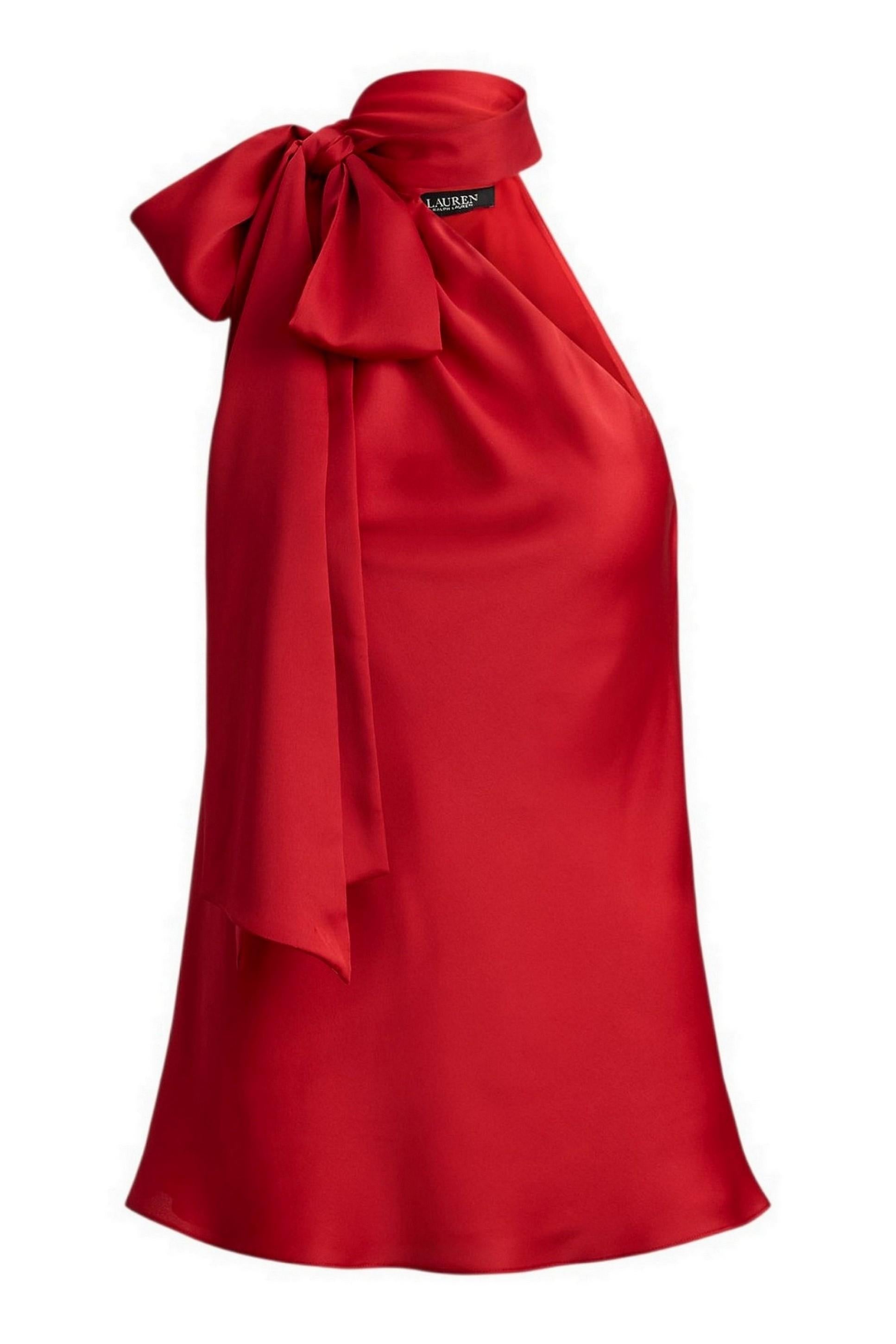 top donna asimmetrico rosso 