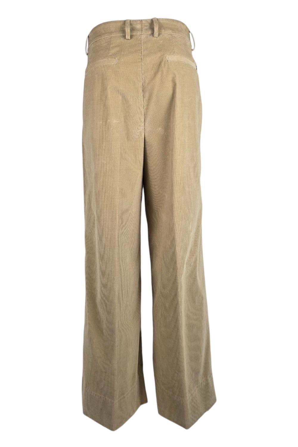 pantalone donna eloise in velluto millerighe sabbia 
