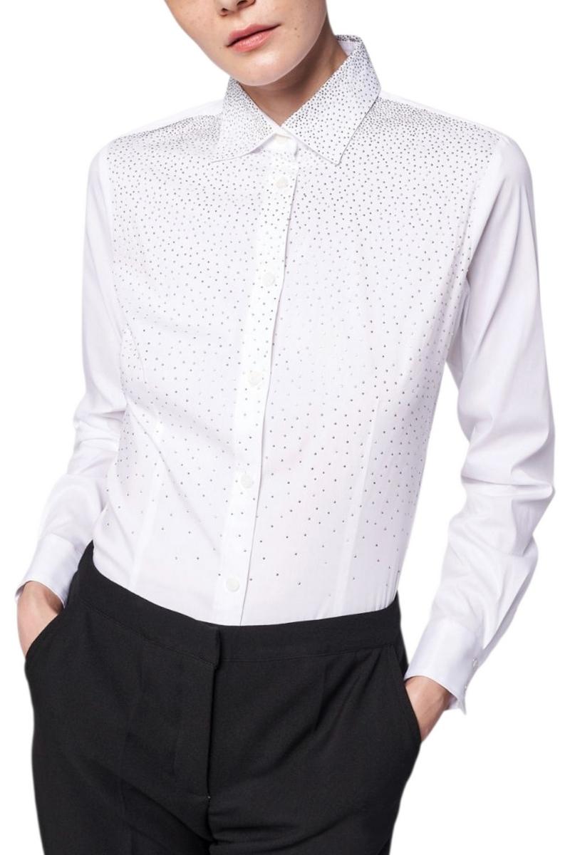 camicia donna con borchie bianco 