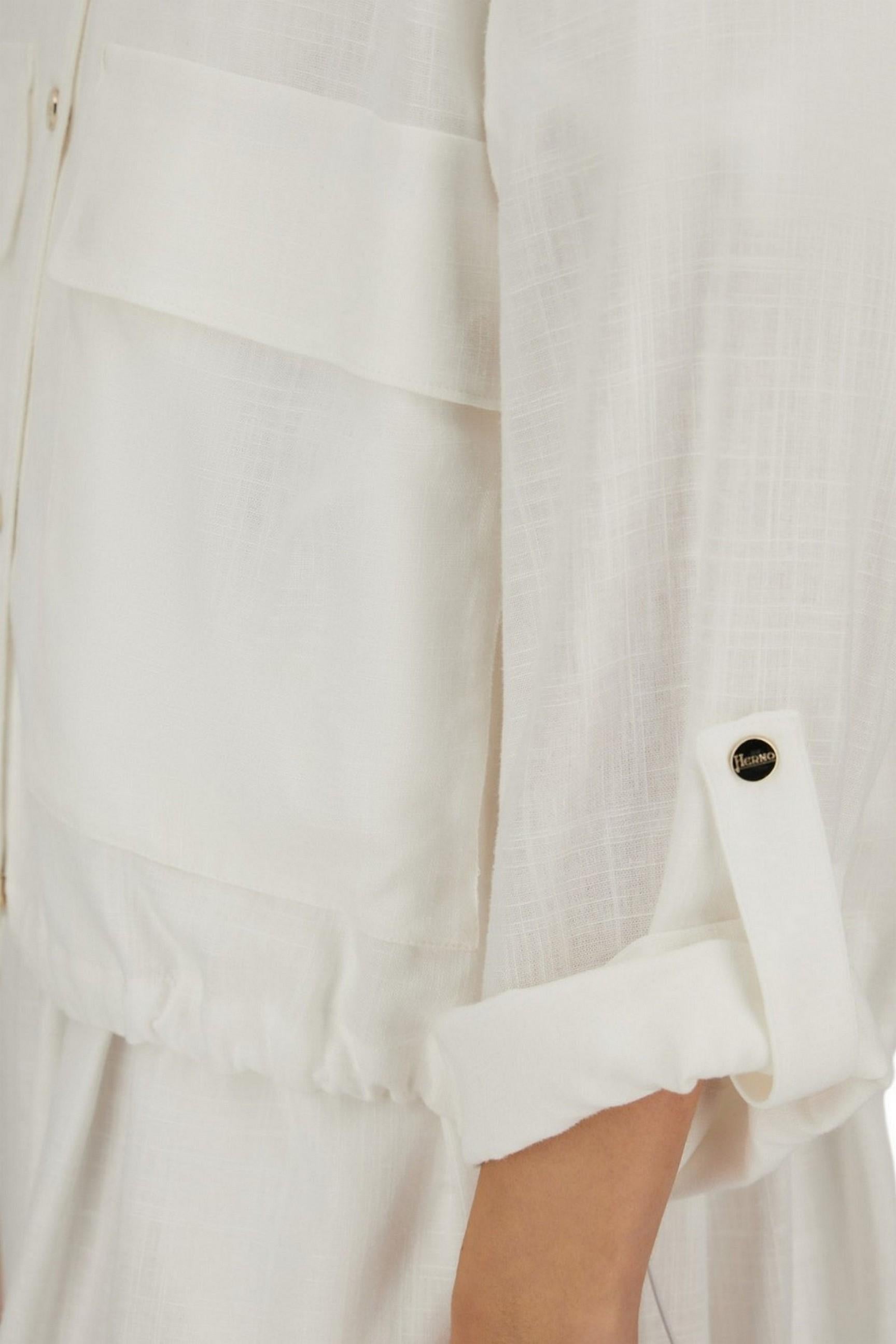 bomber donna in lino e viscosa bianco 