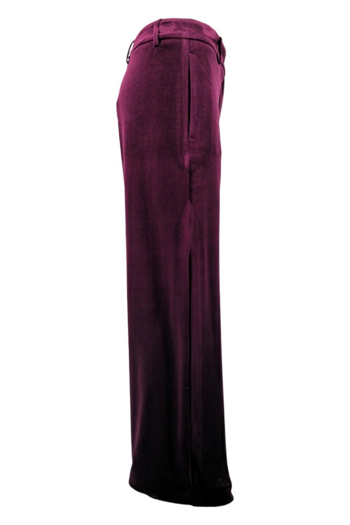 pantalone donna in velluto bordeau 