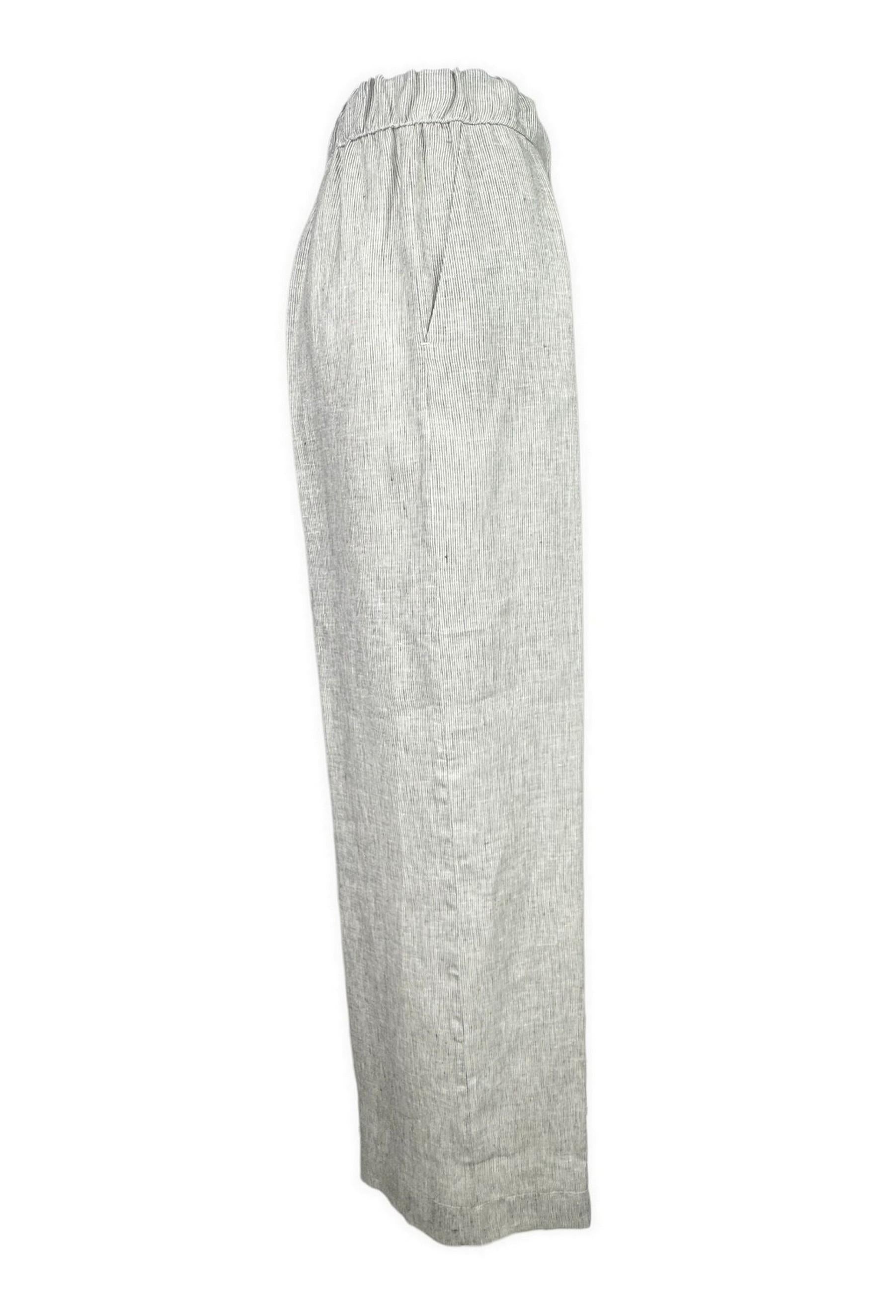 pantalone donna a righe bianco e verde 