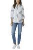 Women's shirt with white and blue paisley embroidery Snob Blouse