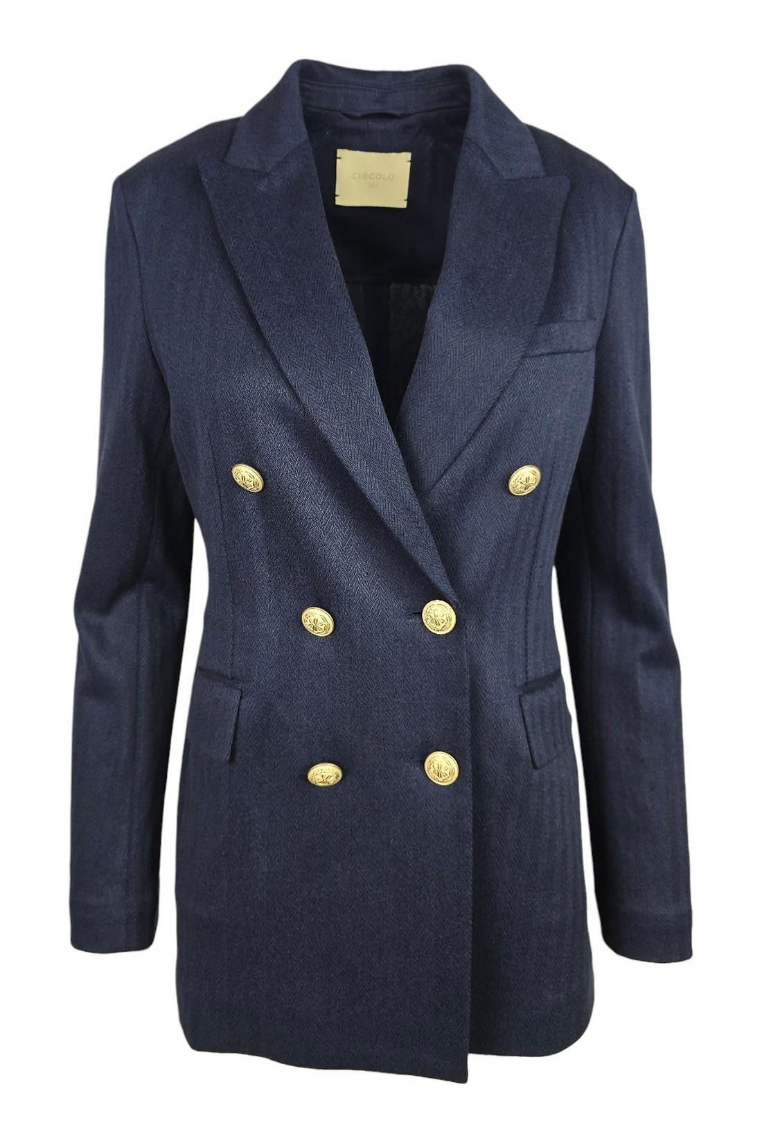 giacca donna doppiopetto blu 