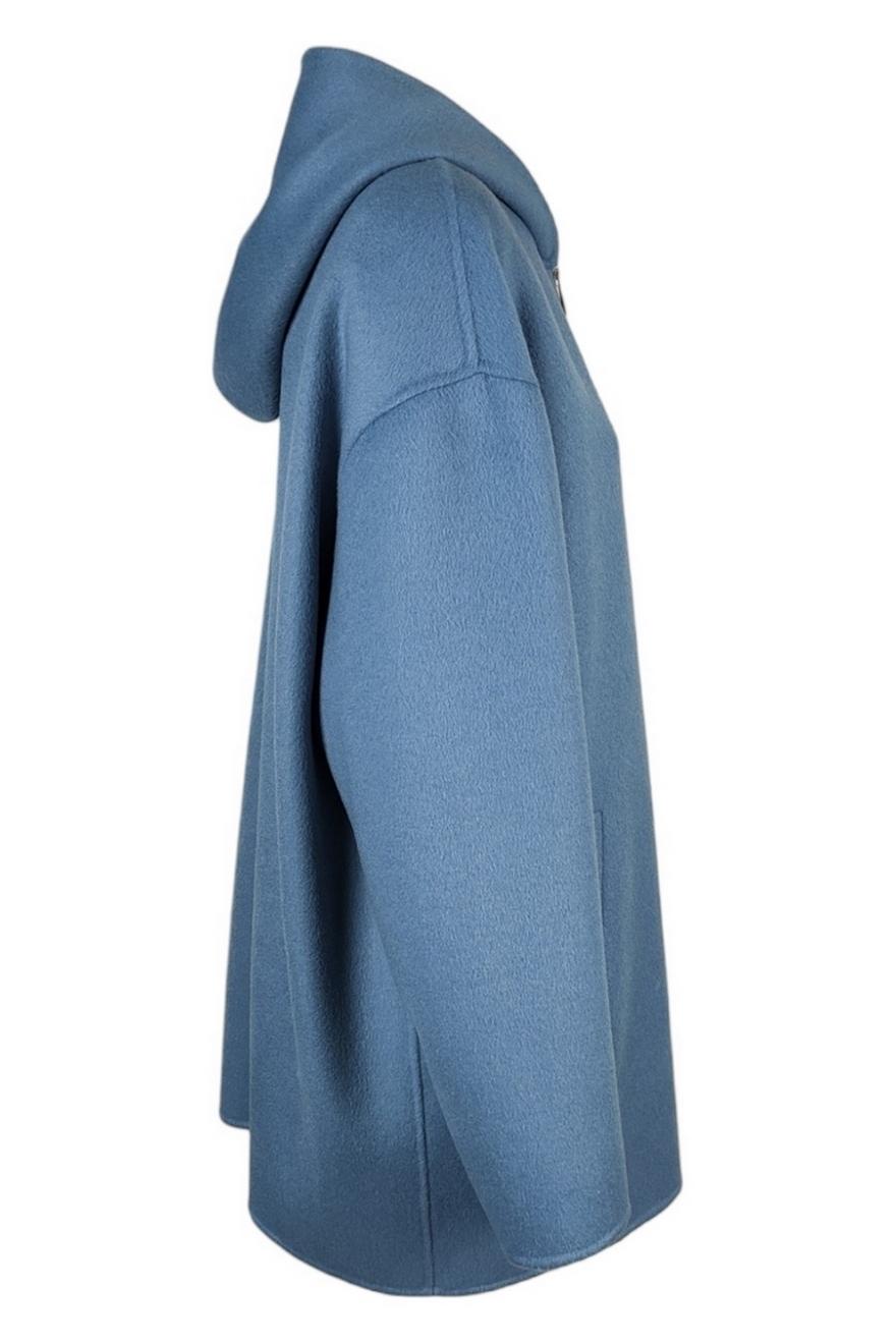 Giaccone donna azzurro in lana double 