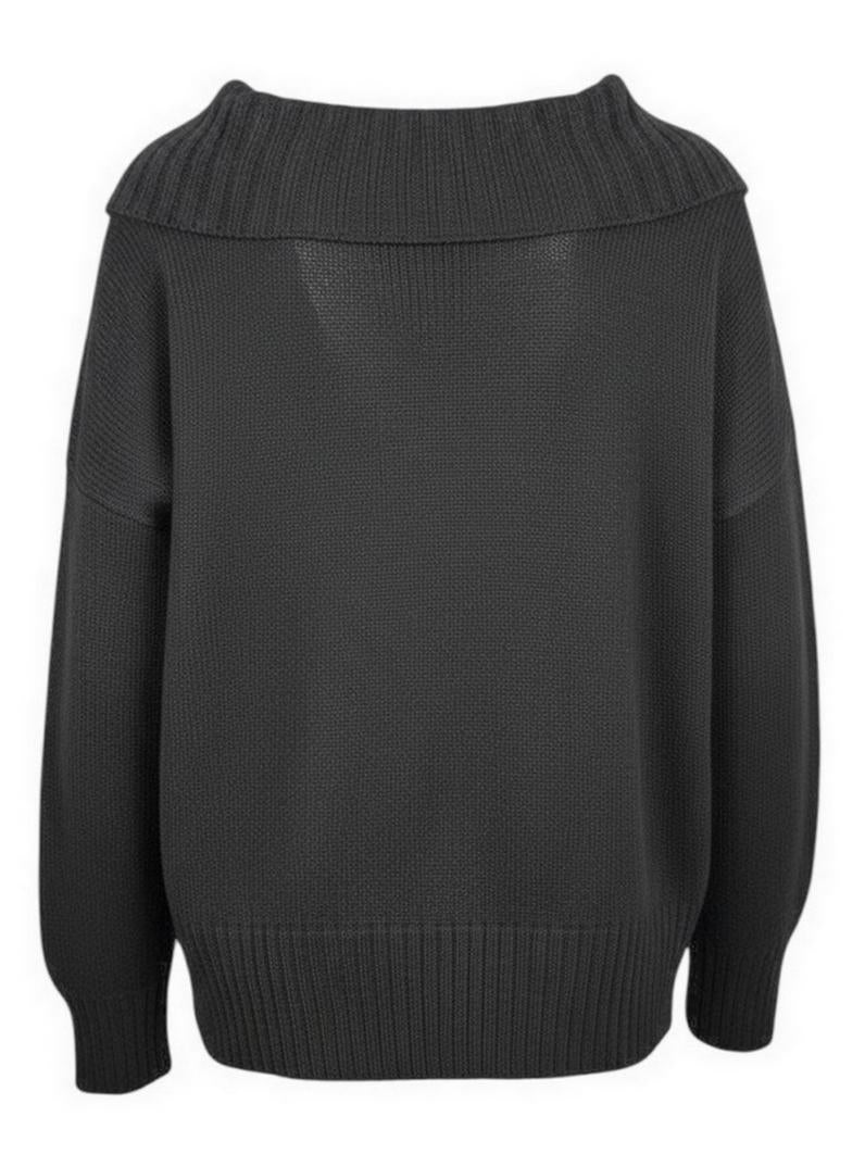maglia scollo a v donna nero 