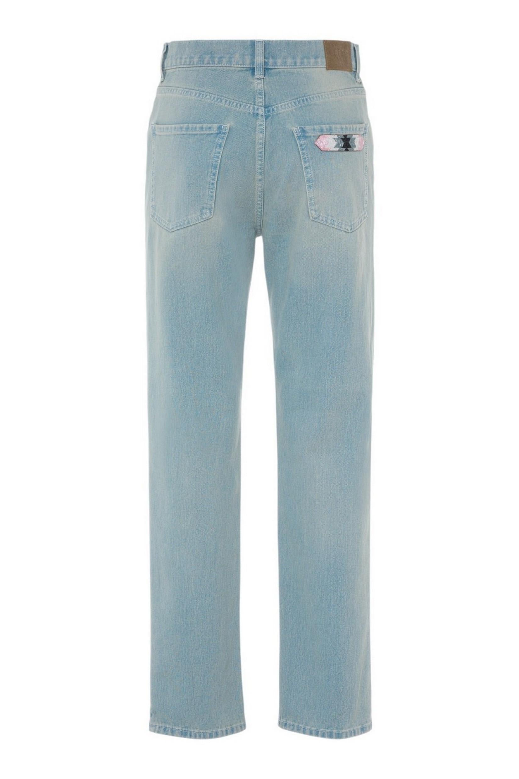 jeans donna con ricamo denim medio 