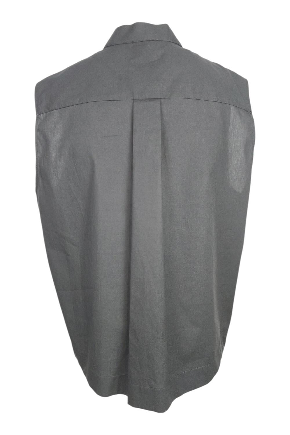 camicia donna senza maniche pieghe nero 