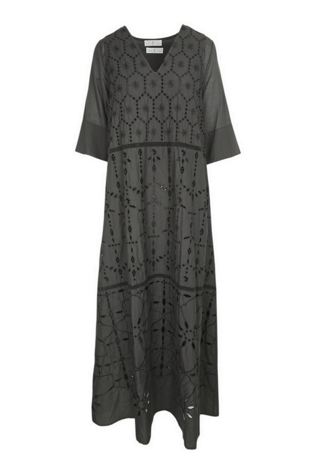 abito donna in sangallo marrone 