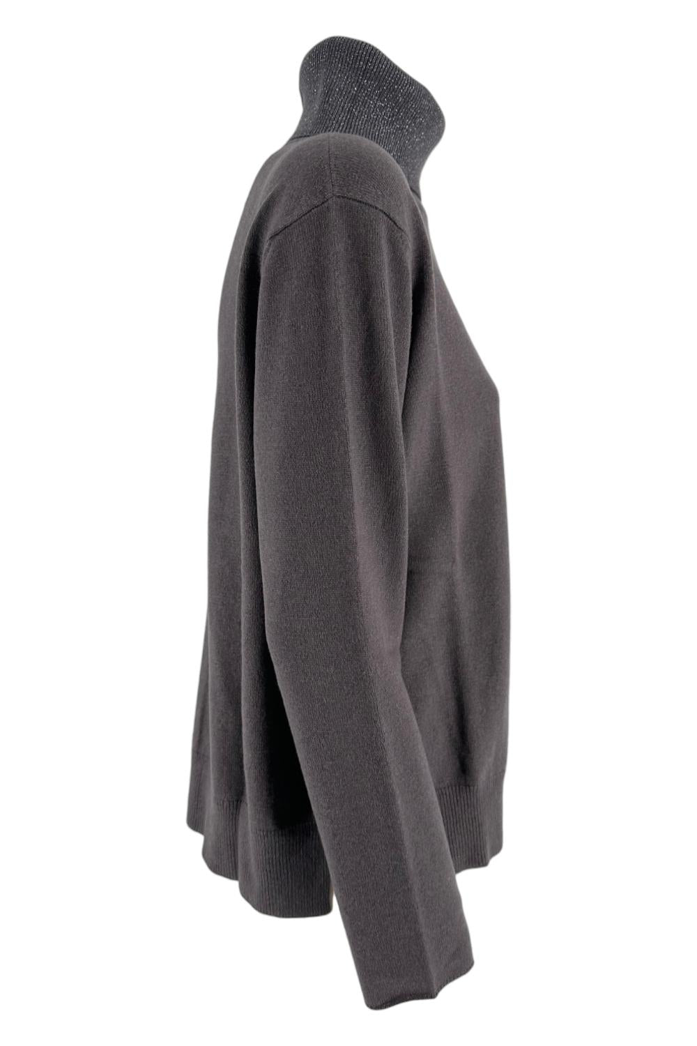 Dolcevita donna con collo in lurex tortora 