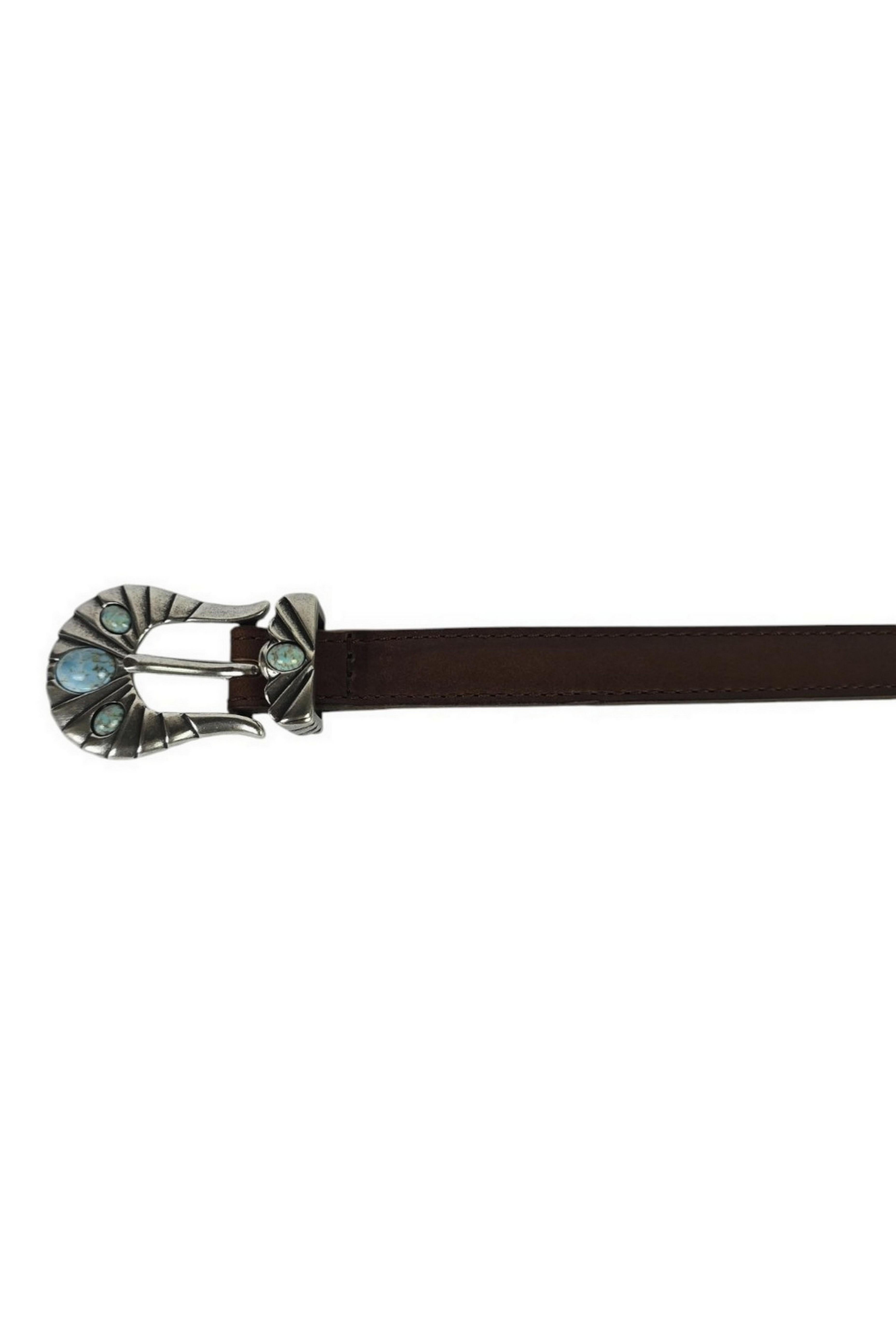 cintura donna bassa con turchesi marrone 