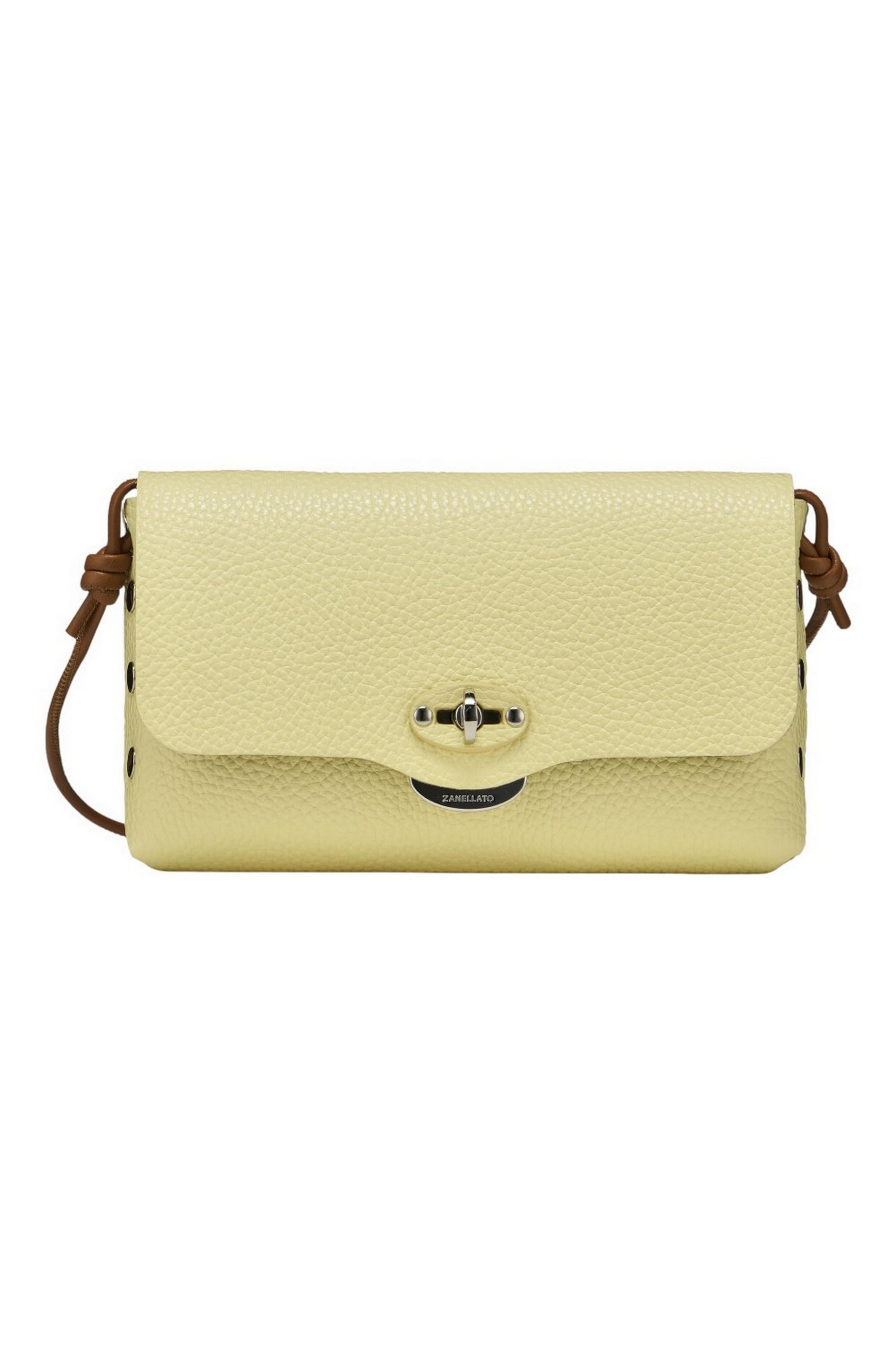 tracollina donna lettera in pelle daily giallo 