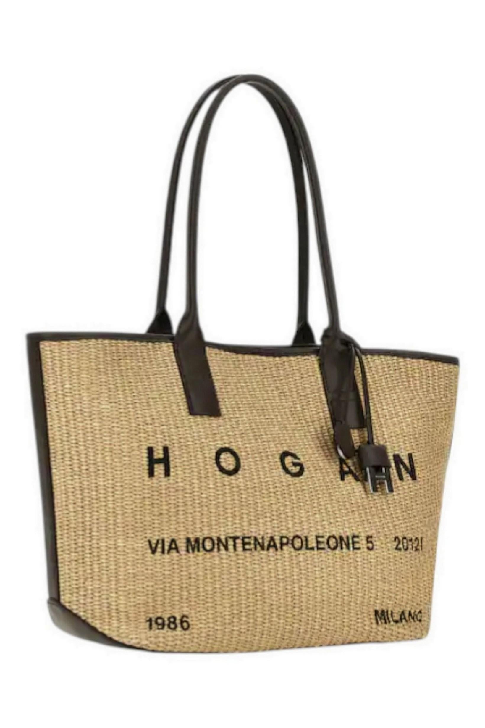 Borsa donna Hogan Address Piccola<BR/>Marrone Avorio 