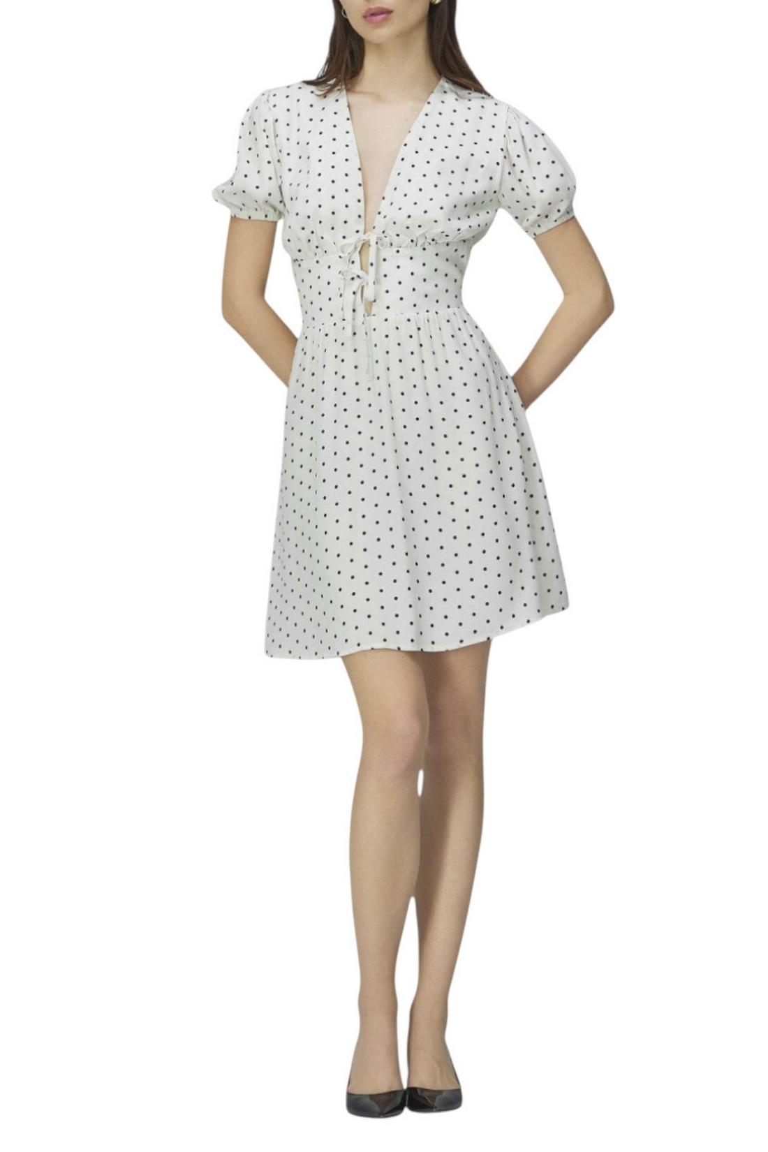 abito donna corto a pois bianco e nero 