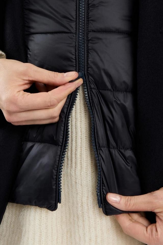cappotto donna toggle coat blu in panno misto lana 