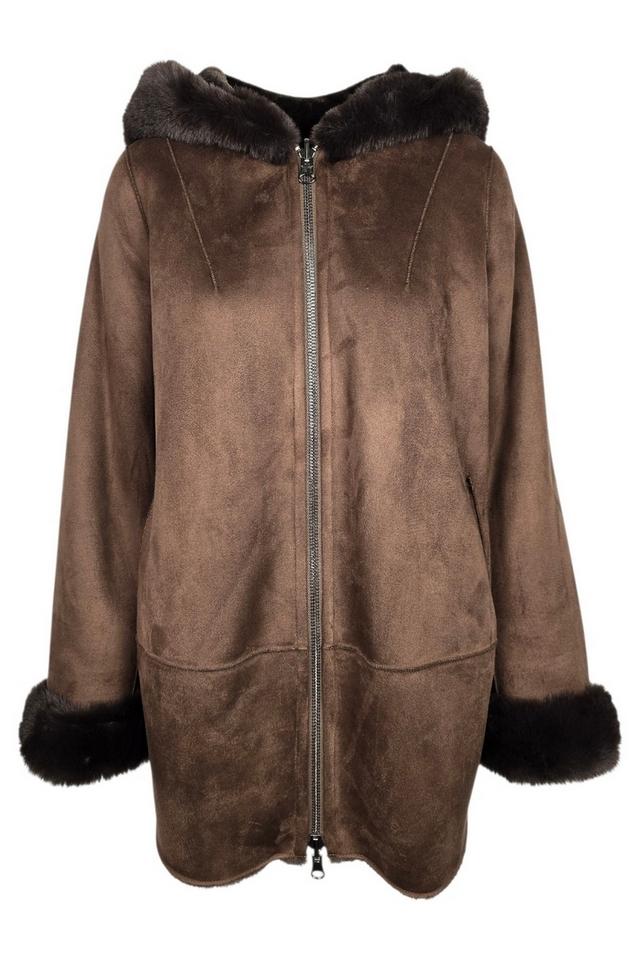 eco-montone donna over marrone 