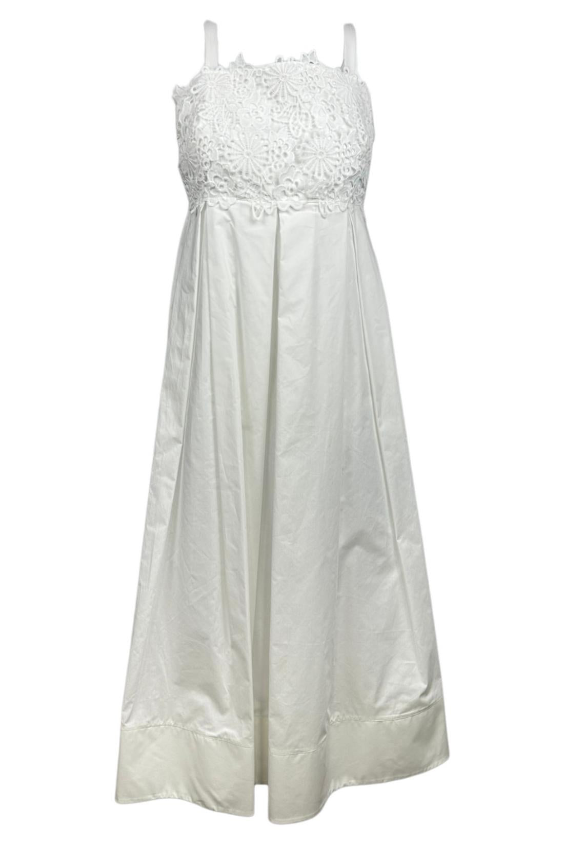 abito donna bianco con dettagli pizzo 