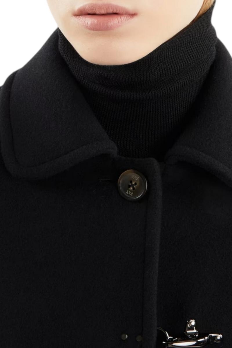 cappotto donna baby coat in panno nero 