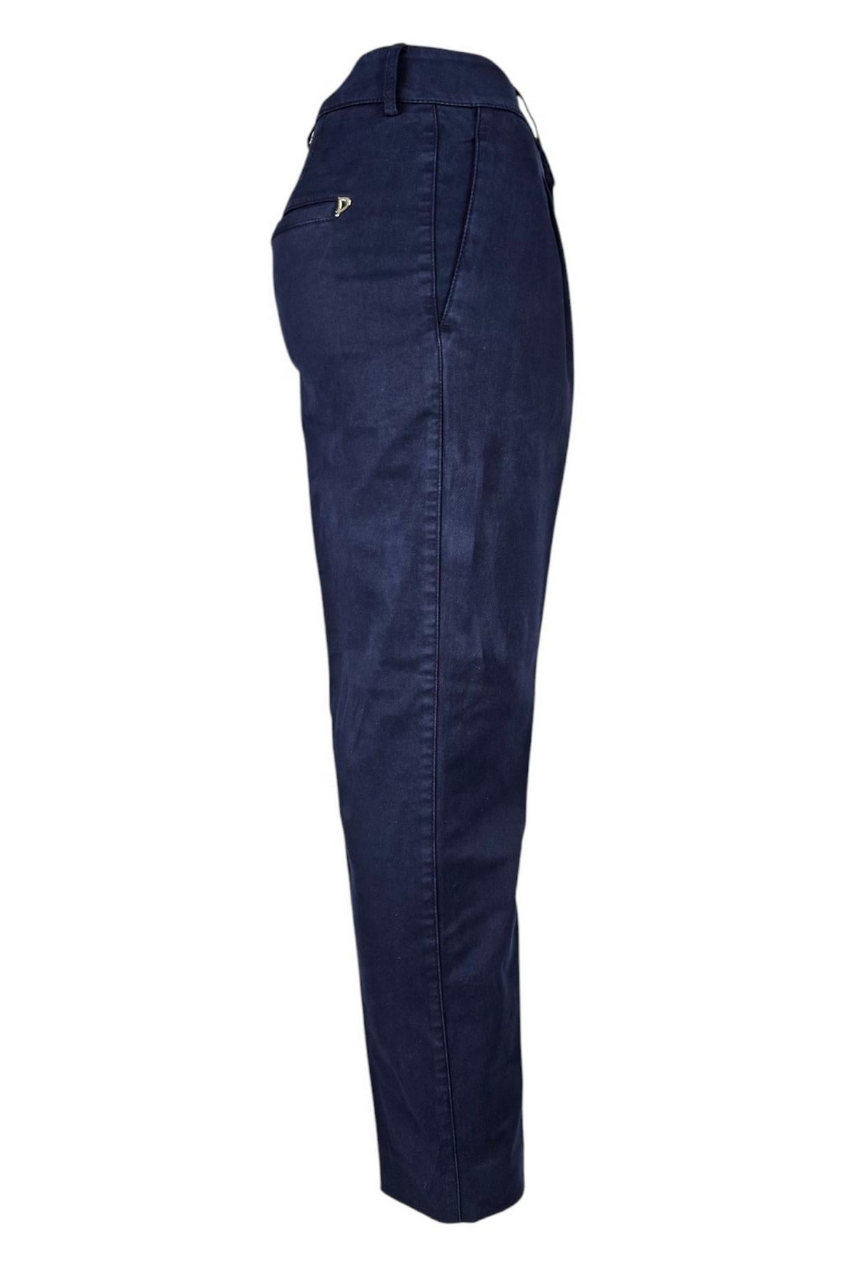 Pantaloni donna Tania loose in gabardina manopesca blu 