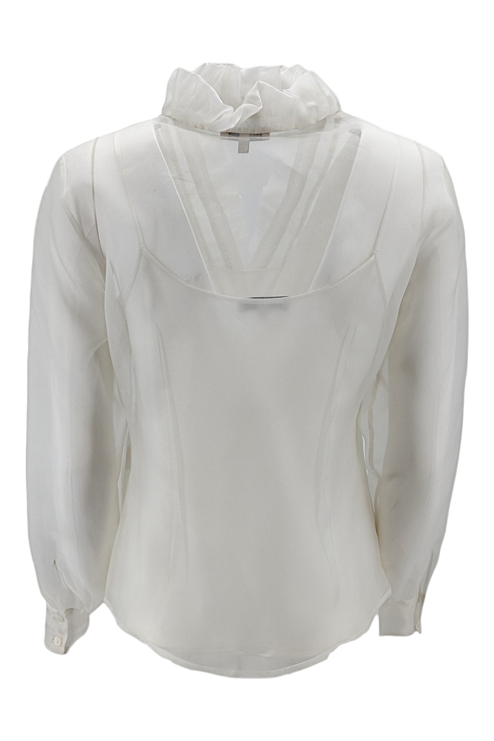White women's shirt with ruffles Camicetta Snob 689-31206 85