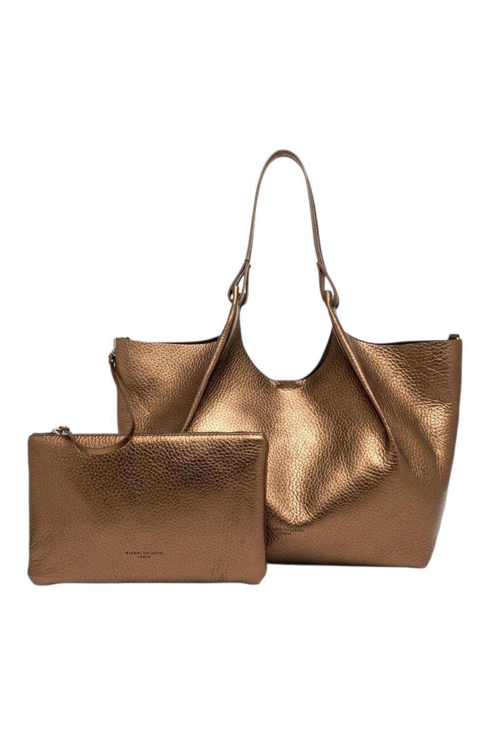 borsa donna dua grande in pelle oro Gianni Chiarini BS9720RNGDBL - Main Image