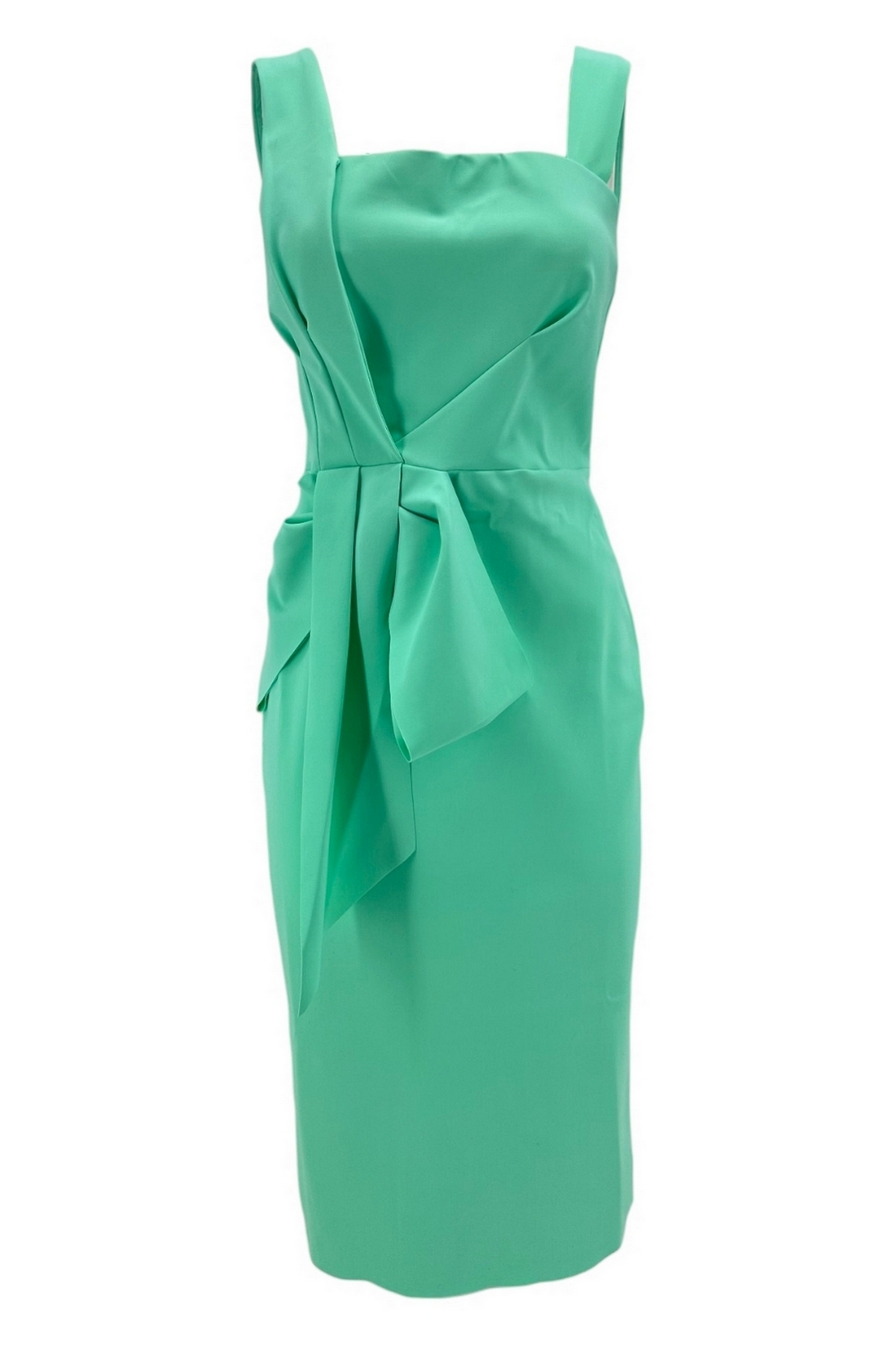 Abito donna in jersey turchese modello tubino con fiocco Chiara