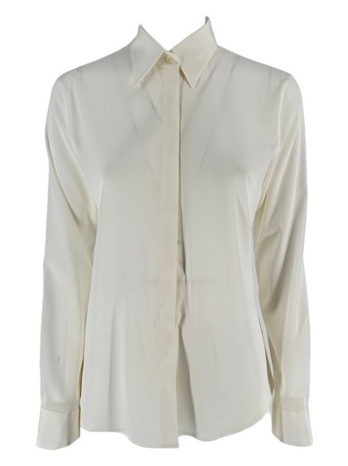 Camicia donna modello uomo in seta bianca Caliban | RH8-YK3-UA1UA1