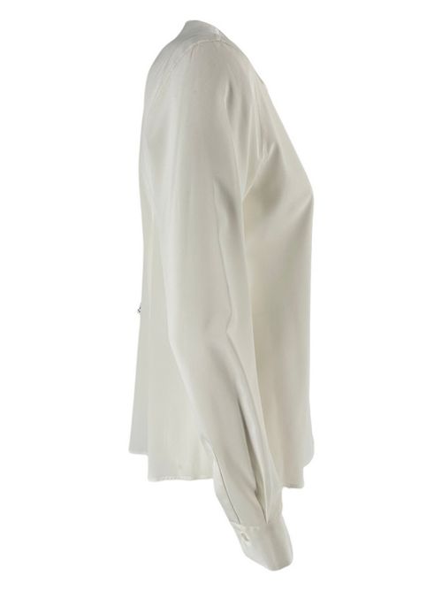 Camicia donna modello uomo in seta bianca Caliban | RH8-YK3-UA1UA1