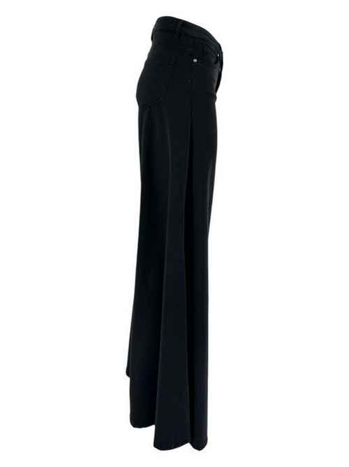Women's palazzo trousers in black bull denim D.EXTERIOR | 579612