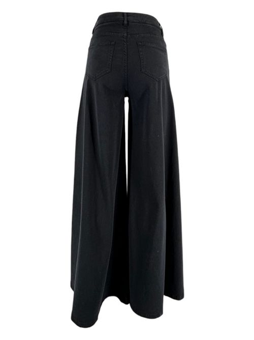 Women's palazzo trousers in black bull denim D.EXTERIOR | 579612