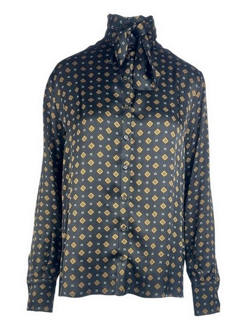 camicia donna fantasia cravatta nero 1-One | GG26-111001