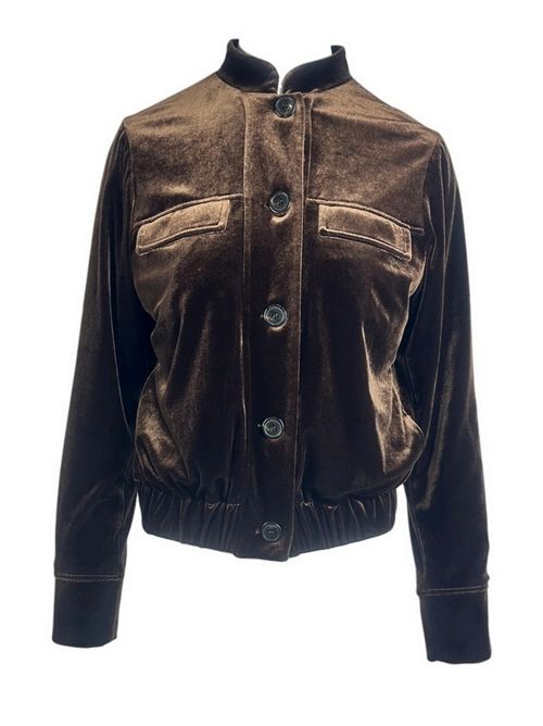 bomber donna in velluto marrone 1-One | GG36-109006