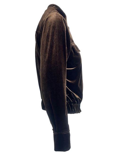 bomber donna in velluto marrone 1-One | GG36-109006